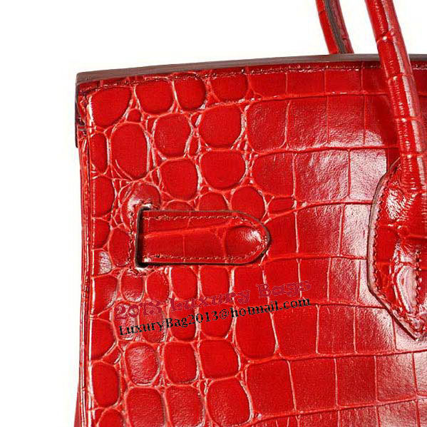 Hermes Birkin 35CM Tote Bag Red Iridescent Croco Leather Gold Hermes Birkin 35CM Tote Bag Red Iridescent Croco Leather Gold