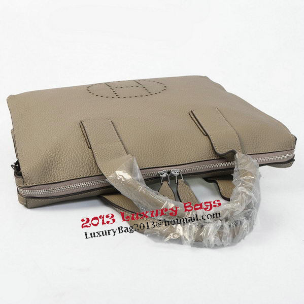 Hermes Briefcase Original Grainy Leather H8813 Grey Hermes Briefcase Original Grainy Leather H8813 Grey