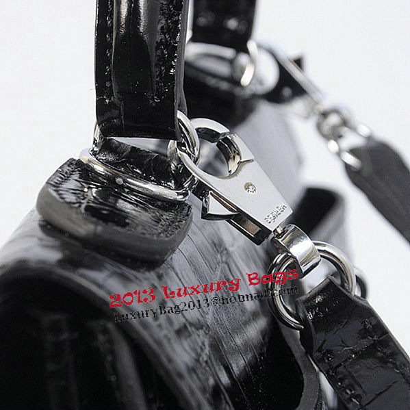 Hermes Kelly 32cm Shoulder Bags Black Iridescent Croco Leather Silver Hermes Kelly 32cm Shoulder Bags Black Iridescent Croco Leather Silver