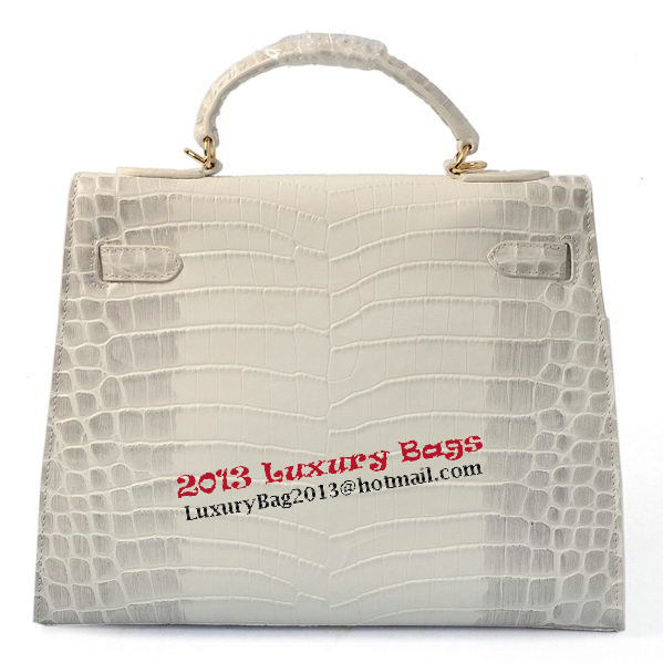 Hermes Kelly 32cm Shoulder Bags OFFWhite Croco Leather Gold Hermes Kelly 32cm Shoulder Bags OFFWhite Croco Leather Gold