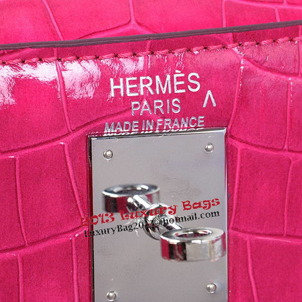 Hermes Kelly 32cm Shoulder Bags Peach Iridescent Croco Leather Silver Hermes Kelly 32cm Shoulder Bags Peach Iridescent Croco Leather Silver