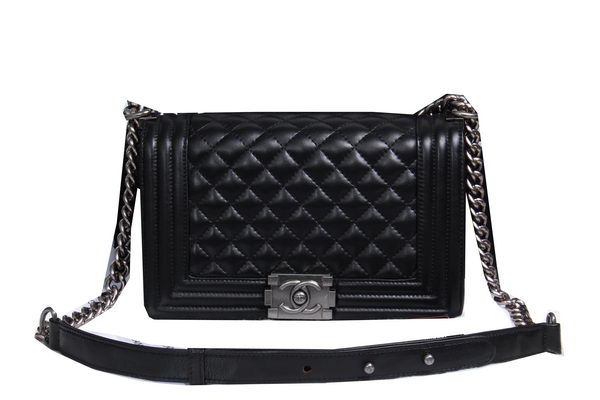 Boy Chanel Flap Shoulder Bag Sheepskin Leather CHA2068 Black