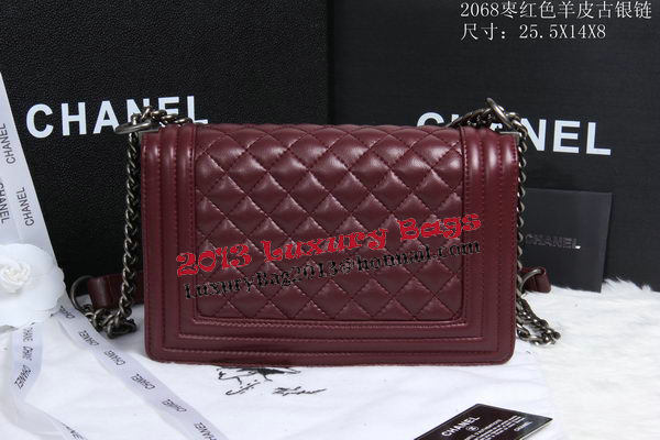 Boy Chanel Flap Shoulder Bag Sheepskin Leather CHA2068 Wine Boy Chanel Flap Shoulder Bag Sheepskin Leather CHA2068 Wine
