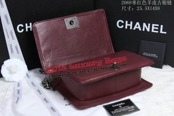 Boy Chanel Flap Shoulder Bag Sheepskin Leather CHA2068 Wine Boy Chanel Flap Shoulder Bag Sheepskin Leather CHA2068 Wine