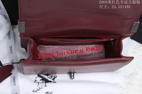Boy Chanel Flap Shoulder Bag Sheepskin Leather CHA2068 Wine Boy Chanel Flap Shoulder Bag Sheepskin Leather CHA2068 Wine