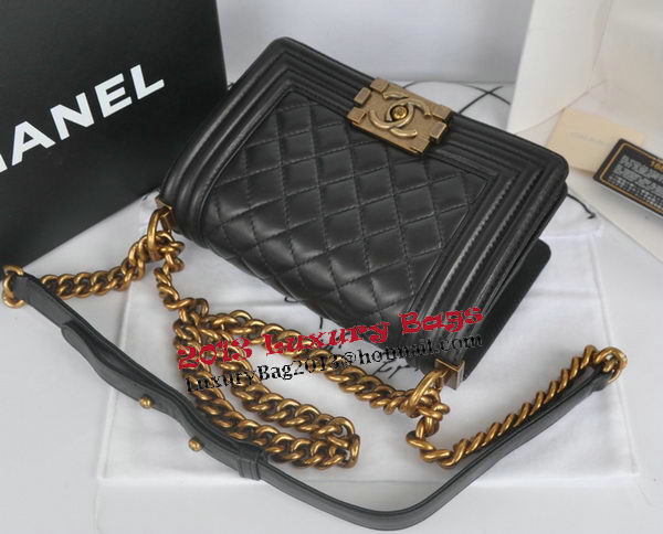 Chanel Boy Flap Shoulder Bag Black Original Lambskin Leather CHA67085 Gold Chanel Boy Flap Shoulder Bag Black Original Lambskin Leather CHA67085 Gold