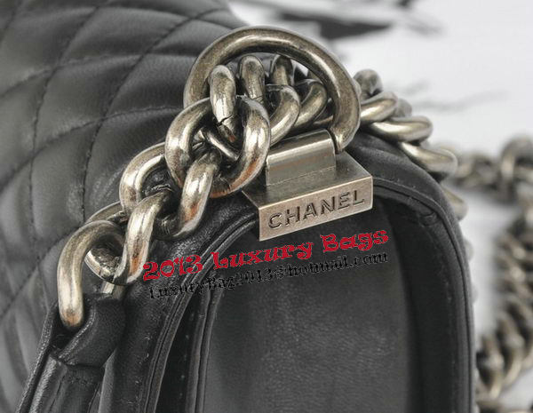 Chanel Boy Flap Shoulder Bag Black Original Lambskin Leather CHA67085 Silver Chanel Boy Flap Shoulder Bag Black Original Lambskin Leather CHA67085 Silver