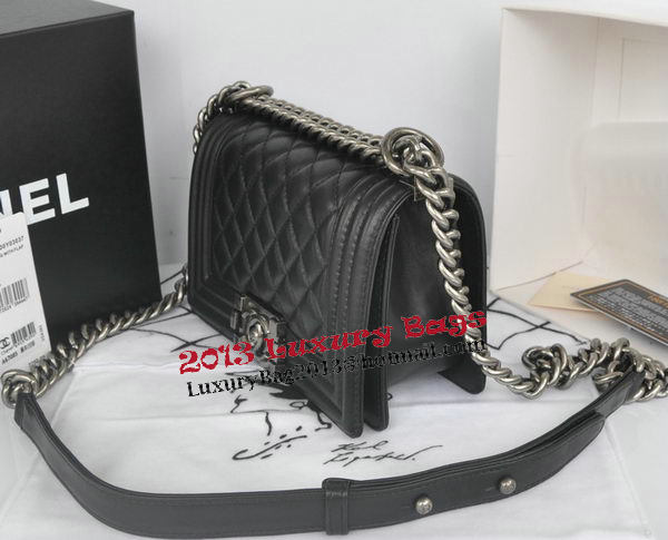 Chanel Boy Flap Shoulder Bag Black Original Lambskin Leather CHA67085 Silver Chanel Boy Flap Shoulder Bag Black Original Lambskin Leather CHA67085 Silver