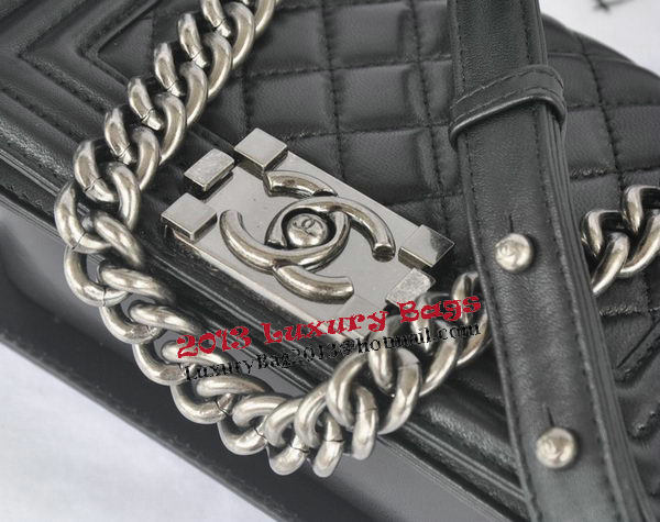 Chanel Boy Flap Shoulder Bag Black Original Lambskin Leather CHA67085 Silver Chanel Boy Flap Shoulder Bag Black Original Lambskin Leather CHA67085 Silver