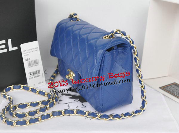 Chanel mini Classic Flap Bag Blue Original Sheekskin CHA1116 Gold Chanel mini Classic Flap Bag Blue Original Sheekskin CHA1116 Gold