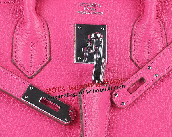 Hermes Birkin 30CM Tote Bags Light Rosy Grainy Leather Silver