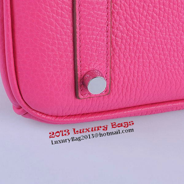 Hermes Birkin 30CM Tote Bags Light Rosy Grainy Leather Silver