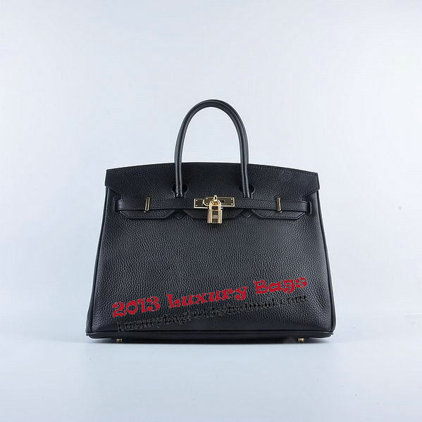 Hermes Birkin 35CM Tote Bag Black Grainy Leather Gold Hermes Birkin 35CM Tote Bag Black Grainy Leather Gold