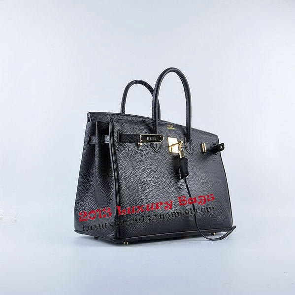 Hermes Birkin 35CM Tote Bag Black Grainy Leather Gold Hermes Birkin 35CM Tote Bag Black Grainy Leather Gold
