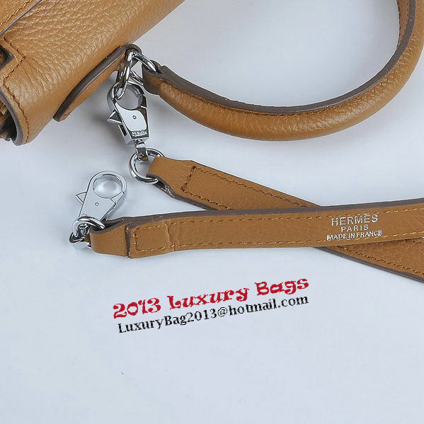 Hermes Kelly 28cm Shoulder Bags Wheat Grainy Leather Silver Hermes Kelly 28cm Shoulder Bags Wheat Grainy Leather Silver