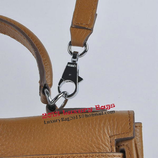 Hermes Kelly 28cm Shoulder Bags Wheat Grainy Leather Silver Hermes Kelly 28cm Shoulder Bags Wheat Grainy Leather Silver