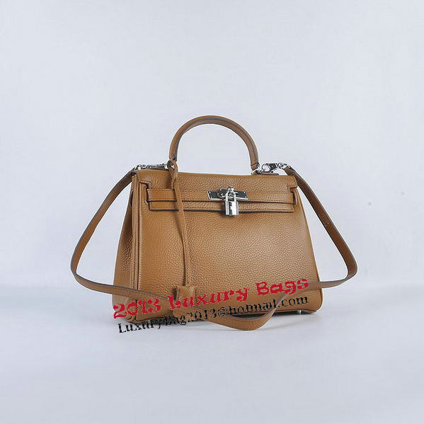 Hermes Kelly 28cm Shoulder Bags Wheat Grainy Leather Silver Hermes Kelly 28cm Shoulder Bags Wheat Grainy Leather Silver