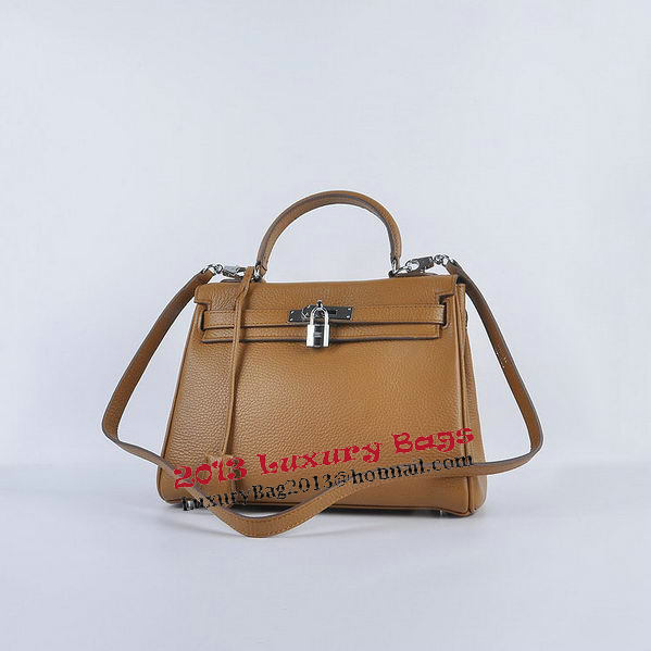 Hermes Kelly 28cm Shoulder Bags Wheat Grainy Leather Silver Hermes Kelly 28cm Shoulder Bags Wheat Grainy Leather Silver