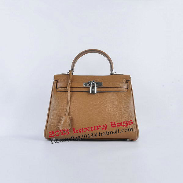 Hermes Kelly 28cm Shoulder Bags Wheat Grainy Leather Silver Hermes Kelly 28cm Shoulder Bags Wheat Grainy Leather Silver
