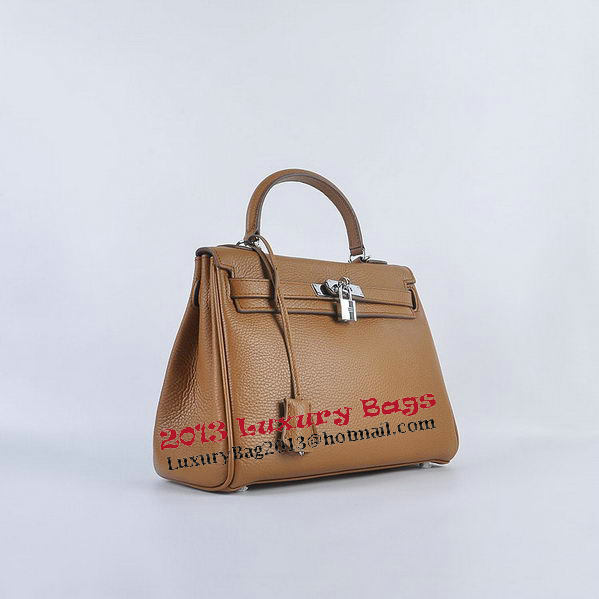 Hermes Kelly 28cm Shoulder Bags Wheat Grainy Leather Silver Hermes Kelly 28cm Shoulder Bags Wheat Grainy Leather Silver
