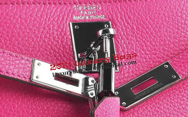 Hermes Kelly 32cm Shoulder Bags Rosy Grainy Leather Silver Hermes Kelly 32cm Shoulder Bags Rosy Grainy Leather Silver