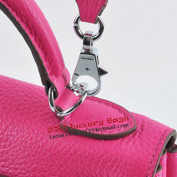 Hermes Kelly 32cm Shoulder Bags Rosy Grainy Leather Silver Hermes Kelly 32cm Shoulder Bags Rosy Grainy Leather Silver