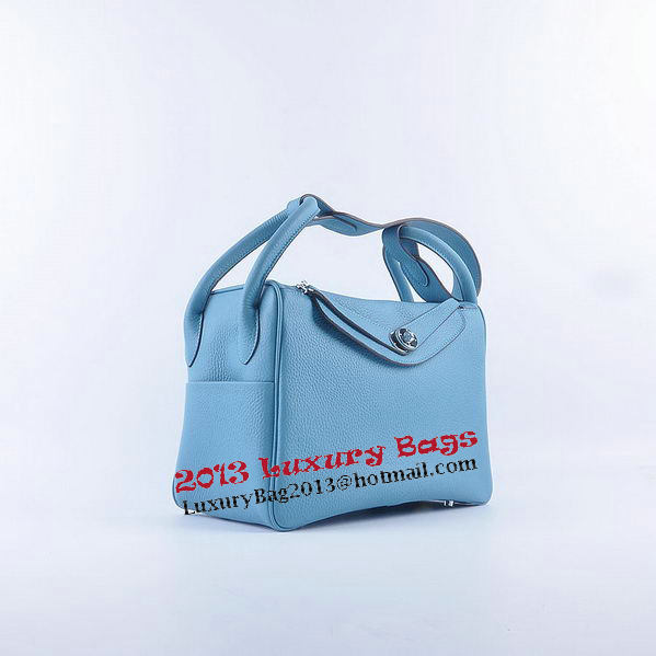 Hermes Lindy 30CM Grainy Leather Shoulder Bag H6207 Light Blue Hermes Lindy 30CM Grainy Leather Shoulder Bag H6207 Light Blue