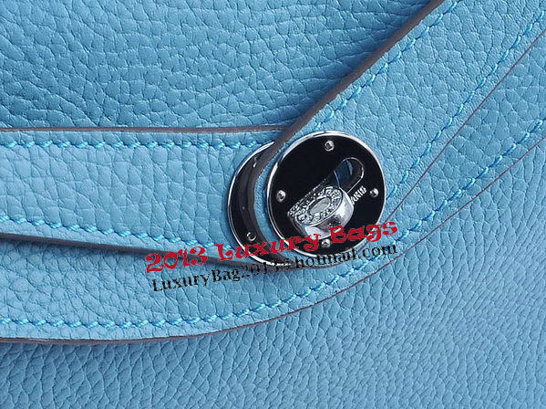 Hermes Lindy 30CM Grainy Leather Shoulder Bag H6207 Light Blue Hermes Lindy 30CM Grainy Leather Shoulder Bag H6207 Light Blue