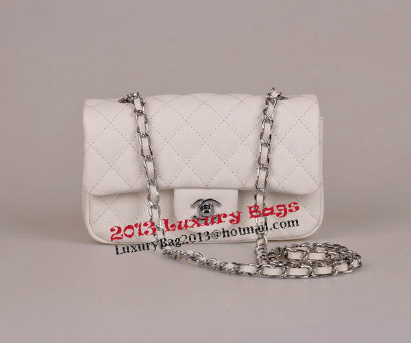 Chanel mini Classic Flap Bag White Cannage Pattern 1117 Silver Chanel mini Classic Flap Bag White Cannage Pattern 1117 Silver