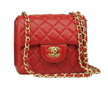 Chanel mini Classic Flap Bag Red Leather 1115 Gold Chain Chanel mini Classic Flap Bag Red Leather 1115 Gold Chain