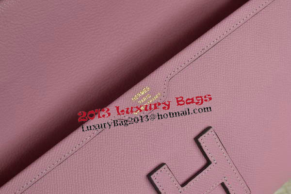 Hermes Jige Clutch Bag Calfskin Leather Pink Hermes Jige Clutch Bag Calfskin Leather Pink