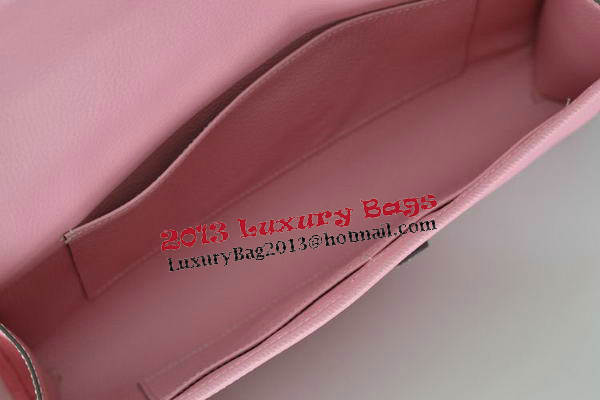 Hermes Jige Clutch Bag Calfskin Leather Pink Hermes Jige Clutch Bag Calfskin Leather Pink