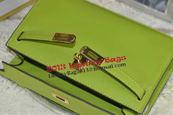 Hermes MINI Kelly 22cm Tote Bag Calfskin Leather Green Hermes MINI Kelly 22cm Tote Bag Calfskin Leather Green