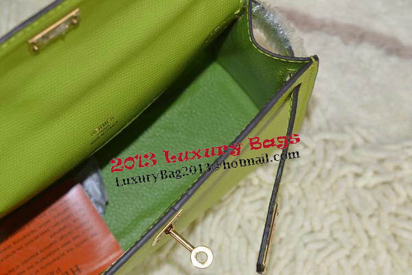Hermes MINI Kelly 22cm Tote Bag Calfskin Leather Green Hermes MINI Kelly 22cm Tote Bag Calfskin Leather Green
