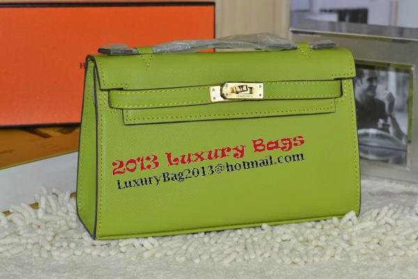 Hermes MINI Kelly 22cm Tote Bag Calfskin Leather Green Hermes MINI Kelly 22cm Tote Bag Calfskin Leather Green