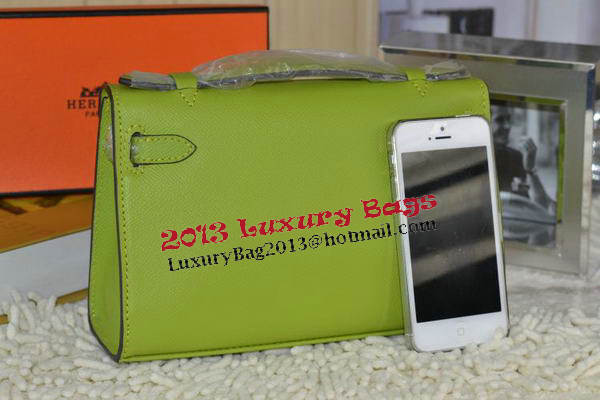 Hermes MINI Kelly 22cm Tote Bag Calfskin Leather Green Hermes MINI Kelly 22cm Tote Bag Calfskin Leather Green