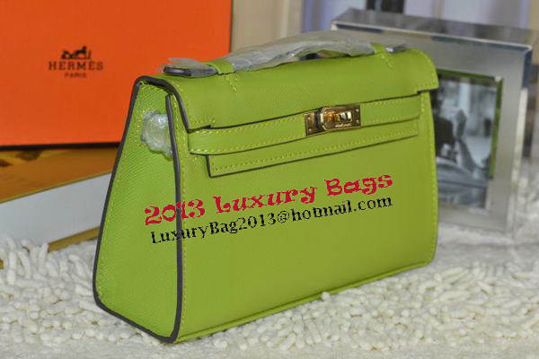 Hermes MINI Kelly 22cm Tote Bag Calfskin Leather Green Hermes MINI Kelly 22cm Tote Bag Calfskin Leather Green