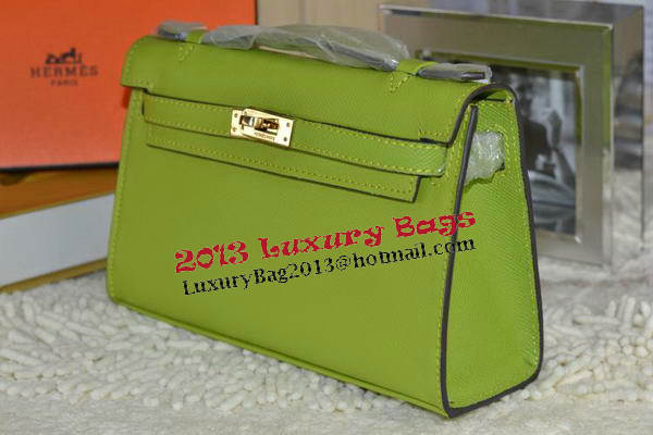 Hermes MINI Kelly 22cm Tote Bag Calfskin Leather Green Hermes MINI Kelly 22cm Tote Bag Calfskin Leather Green