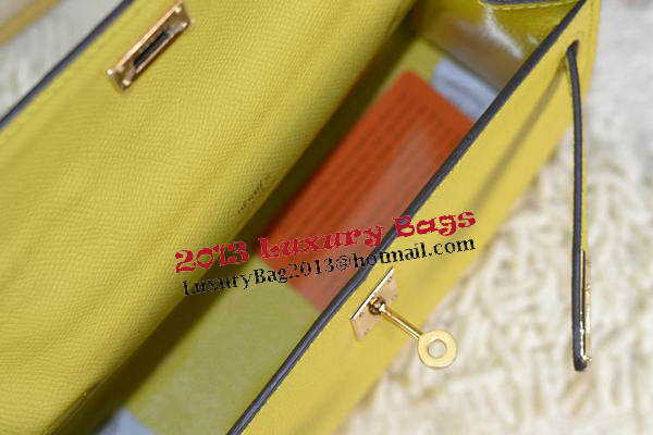 Hermes MINI Kelly 22cm Tote Bag Calfskin Leather Lemon Hermes MINI Kelly 22cm Tote Bag Calfskin Leather Lemon