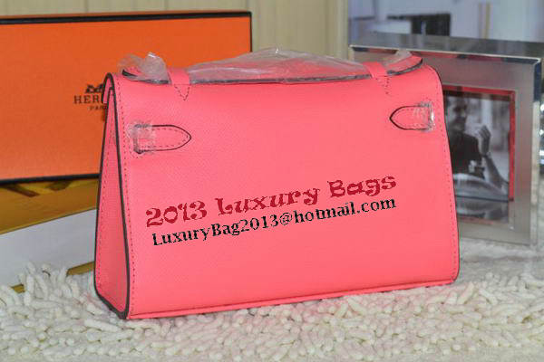 Hermes MINI Kelly 22cm Tote Bag Calfskin Leather Light Red Hermes MINI Kelly 22cm Tote Bag Calfskin Leather Light Red