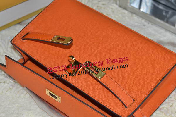 Hermes MINI Kelly 22cm Tote Bag Calfskin Leather Orange Hermes MINI Kelly 22cm Tote Bag Calfskin Leather Orange