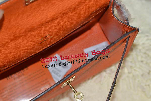 Hermes MINI Kelly 22cm Tote Bag Calfskin Leather Orange Hermes MINI Kelly 22cm Tote Bag Calfskin Leather Orange