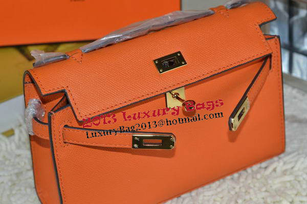 Hermes MINI Kelly 22cm Tote Bag Calfskin Leather Orange Hermes MINI Kelly 22cm Tote Bag Calfskin Leather Orange