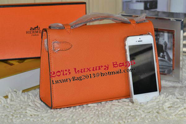 Hermes MINI Kelly 22cm Tote Bag Calfskin Leather Orange Hermes MINI Kelly 22cm Tote Bag Calfskin Leather Orange