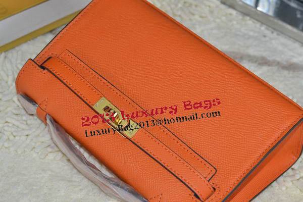 Hermes MINI Kelly 22cm Tote Bag Calfskin Leather Orange Hermes MINI Kelly 22cm Tote Bag Calfskin Leather Orange
