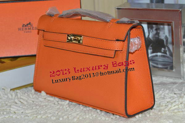 Hermes MINI Kelly 22cm Tote Bag Calfskin Leather Orange Hermes MINI Kelly 22cm Tote Bag Calfskin Leather Orange