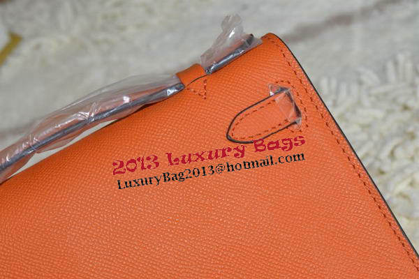 Hermes MINI Kelly 22cm Tote Bag Calfskin Leather Orange Hermes MINI Kelly 22cm Tote Bag Calfskin Leather Orange