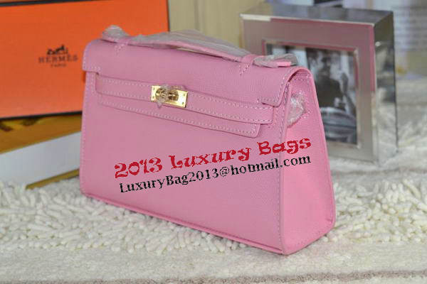 Hermes MINI Kelly 22cm Tote Bag Calfskin Leather Pink Hermes MINI Kelly 22cm Tote Bag Calfskin Leather Pink
