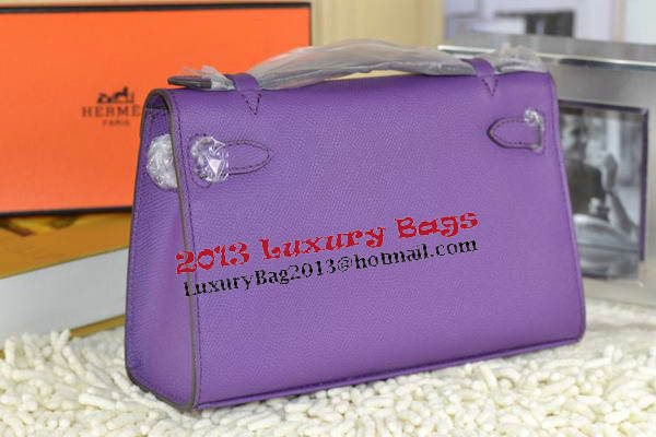 Hermes MINI Kelly 22cm Tote Bag Calfskin Leather Purple Hermes MINI Kelly 22cm Tote Bag Calfskin Leather Purple