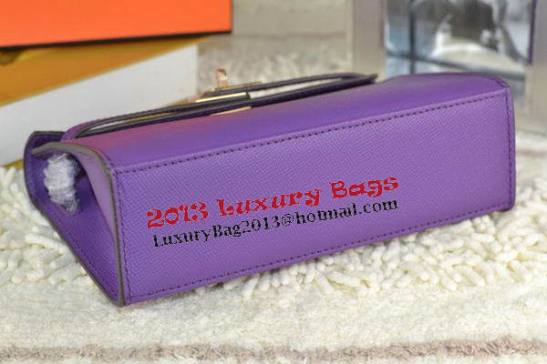 Hermes MINI Kelly 22cm Tote Bag Calfskin Leather Purple Hermes MINI Kelly 22cm Tote Bag Calfskin Leather Purple